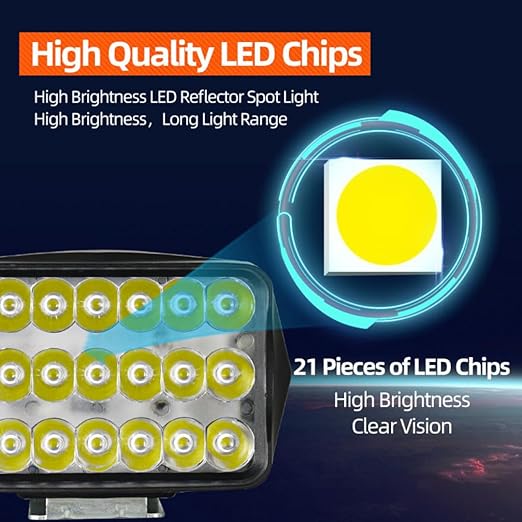 21 Led L27 Fog Light 5 IN 1 For Car, Bus, Truck, Motorbike, Fog Lamp Car, Motorbike, Truck LED (12 V/24V)Common (Pack of 2)