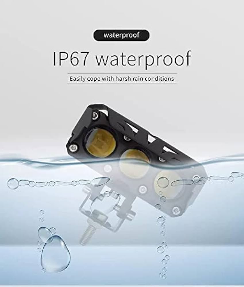 Super Bright SSLG JS33 PRO 3 Led Fog Light Lamp | 12V&24V Common | White & Yellow And Pink With DRL| High/Low Beam | 4 Modes of Flashing Spotlight Universal for Bikes, Cars, SUVs & Thar (Pack of 1)
