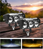 Super Bright SSLG JS33 PRO 3 Led Fog Light Lamp | 12V&24V Common | White & Yellow And Pink With DRL| High/Low Beam | 4 Modes of Flashing Spotlight Universal for Bikes, Cars, SUVs & Thar (Pack of 1)